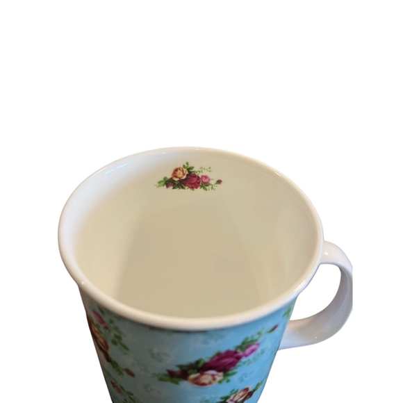 Royal Albert Mug Set of 2 Blue Pink Floral Fine Bone China 5 x 2 1/2 inch - Picture 3 of 5